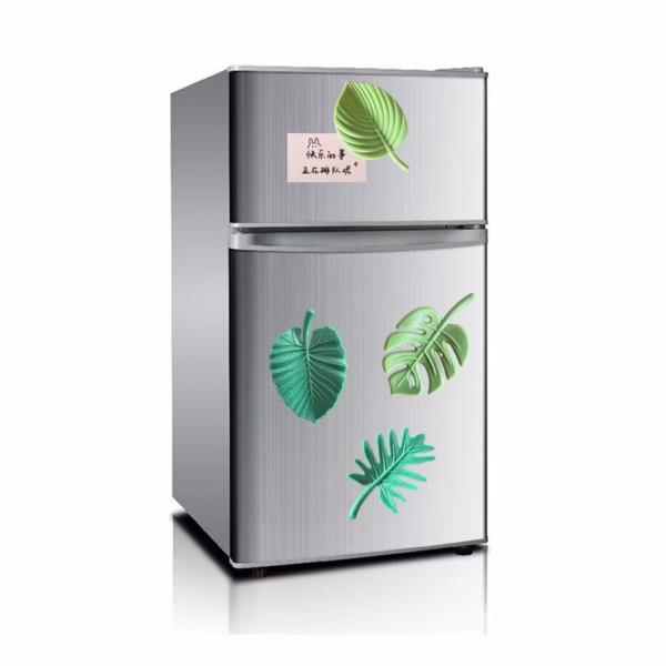 Set 4 Magneti de Frigider, Flippy, Model Frunze, din ABS si Magnet, Verde - imagine 4