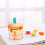 Set 6 Accesorii pentru Pahare, Flippy, pentru Petreceri/Cocktailuri, din Silicon, Model Ananas, Multicolor - imagine 4