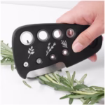 Set 6 in 1 mini ustensile bucatarie Flippy, taietor pizza, cutit, curatator, razatoare, desfacator, presa usturoi, manere din ABS, lame ascutite din otel inoxidabil, 7.1 x 12.9 x 4.8 cm,  negru - imagine 11