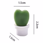 Set 6 Magneti de Frigider, Flippy, Model Cactusi in Ghiveci, din ABS si Magnet, Verde/Alb - imagine 2
