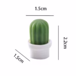 Set 6 Magneti de Frigider, Flippy, Model Cactusi in Ghiveci, din ABS si Magnet, Verde/Alb - imagine 5