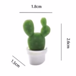 Set 6 Magneti de Frigider, Flippy, Model Cactusi in Ghiveci, din ABS si Magnet, Verde/Alb - imagine 7