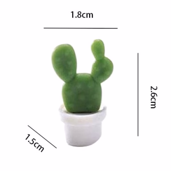 Set 6 Magneti de Frigider, Flippy, Model Cactusi in Ghiveci, din ABS si Magnet, Verde/Alb - imagine 7