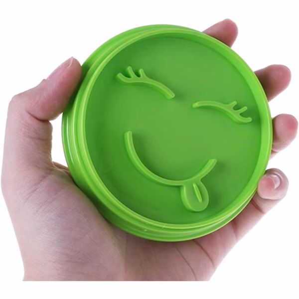 Set 7 Forme de Prajituri, Flippy, Model Emoticoane Smiley Face, Diferite Expresii, 7.7 x 1.5 cm, din PP, Verde - imagine 4