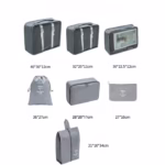 Set 7 Genti de Calatorie, Flippy, pentru Depozitare, Compresibile, 7 Dimensiuni, Impermeabile, Design cu Plasa, Pliabile, Manere Robuste, Fermoar dublu, Gri - imagine 6