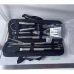 Set 9 Ustensile pentru Gratar, Flippy, din Otel Inoxidabil, Geanta Oxford, Argintiu - imagine 2