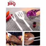 Set 9 Ustensile pentru Gratar, Flippy, din Otel Inoxidabil, Geanta Oxford, Argintiu - imagine 9