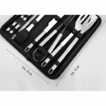 Set 9 Ustensile pentru Gratar, Flippy, din Otel Inoxidabil, Geanta Oxford, Argintiu - imagine 12