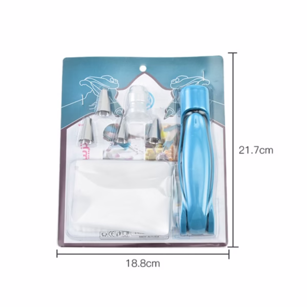 Set Accesorii Decorare Prajituri si Torturi, Flippy, 5 Capete pentru Modele, 21.7x18.8 cm, Ustensila Manuala pentru Ornare, Albastru - imagine 10