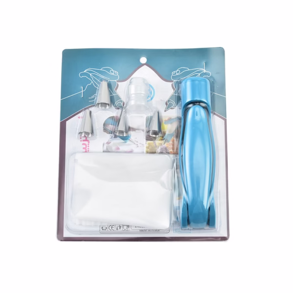 Set Accesorii Decorare Prajituri si Torturi, Flippy, 5 Capete pentru Modele, 21.7x18.8 cm, Ustensila Manuala pentru Ornare, Albastru - imagine 1