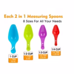 Set Cutii de Depozitare a Alimentelor, Flippy, 7 Recipiente, 10 Etichete Reutilizabile, 4 Linguri, pentru Bucatarie, Spatula, Etansare, Fara BPA, Transparente, Capac Negru - imagine 2