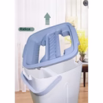 Set de Curatenie, Flippy, Mop si Galeata, Capacitate 5.7 l, 4 Rezerve Microfibra Incluse, Plastic, Utilizare Umeda/Uscata, Stoarcere Fara Maini, Albastru/Alb - imagine 5