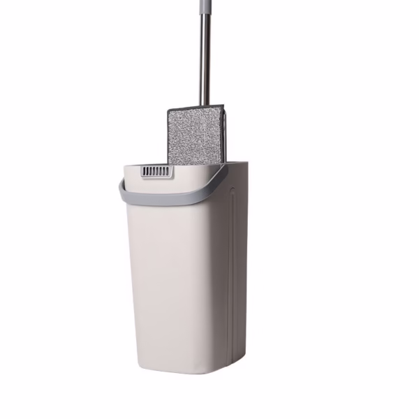 Set de Curatenie, Flippy, Mop si Galeata, Capacitate 5.7 l, 4 Rezerve Microfibra Incluse, Plastic, Utilizare Umeda/Uscata, Stoarcere Fara Maini, Albastru/Alb - imagine 6