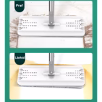 Set de curatenie Flippy, mop si galeata, galeata 5.7 l, 4 rezerve microfibra incluse, design modern, pentru interior, material plastic, peri sintetici, plat, cu storcere, alb - imagine 2