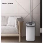 Set de curatenie Flippy, mop si galeata, galeata 5.7 l, 4 rezerve microfibra incluse, design modern, pentru interior, material plastic, peri sintetici, plat, cu storcere, alb - imagine 3