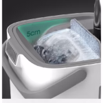 Set de curatenie Flippy, mop si galeata, galeata 5.7 l, 4 rezerve microfibra incluse, design modern, pentru interior, material plastic, peri sintetici, plat, cu storcere, alb - imagine 5