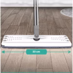 Set de curatenie Flippy, mop si galeata, galeata 5.7 l, 4 rezerve microfibra incluse, design modern, pentru interior, material plastic, peri sintetici, plat, cu storcere, alb - imagine 7