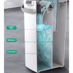 Set de curatenie Flippy, mop si galeata, galeata 5.7 l, 4 rezerve microfibra incluse, design modern, pentru interior, material plastic, peri sintetici, plat, cu storcere, alb - imagine 9