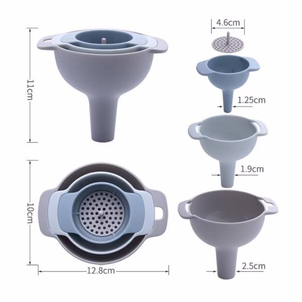 Set de Palnii Multifunctionale + Filtru, Flippy, 4 in 1, din Plastic, 11 x 10 cm, Albastru - imagine 4