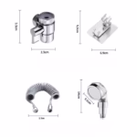 Set Extensie de Dus, Flippy, pentru Baterie Baie sau Bucatarie, 4 Piese, Filtru de Ioni Negativi, Furtun Flexibil de 1.5 Metri, Argintiu - imagine 12