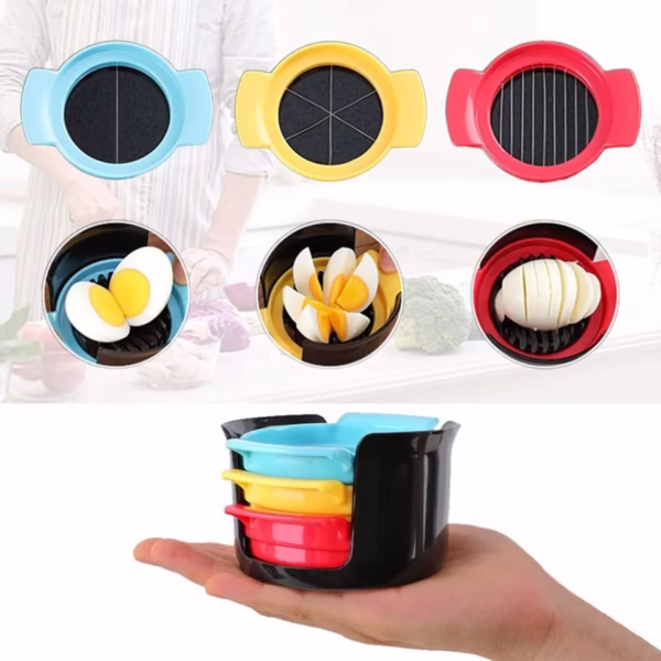 Set feliator 3 in 1 multifunctional Flippy, feliatoare pentru oua/fructe, PP/otel inoxidabil, multicolor, 9 x 10.5 x 5.5 cm - imagine 4