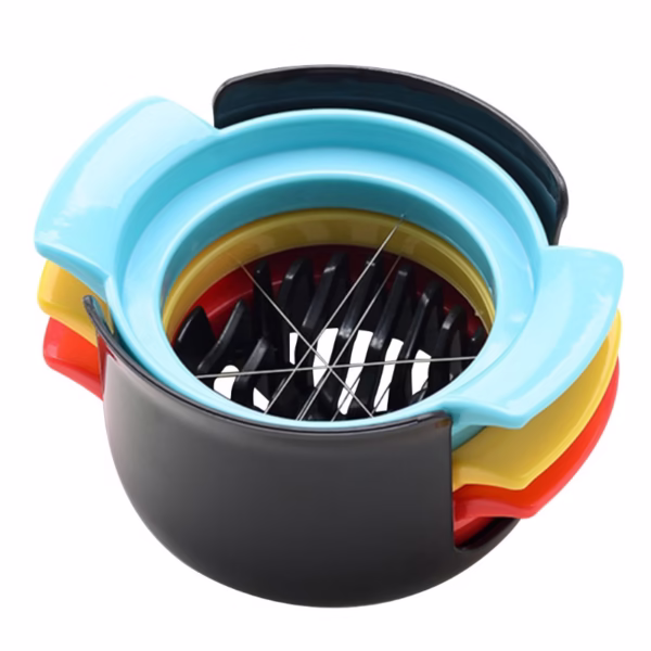 Set feliator 3 in 1 multifunctional Flippy, feliatoare pentru oua/fructe, PP/otel inoxidabil, multicolor, 9 x 10.5 x 5.5 cm - imagine 1