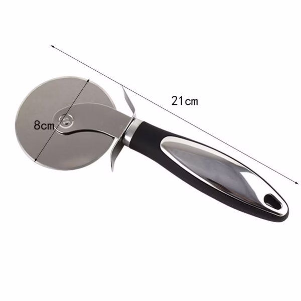 Feliator si Lopatica pentru Pizza, Flippy, set din 2 ustensile, Otel Inoxidabil, Maner Antiderapant, 26.5 x 8 x 3 cm, Negru - imagine 3
