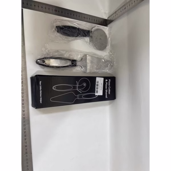 Feliator si Lopatica pentru Pizza, Flippy, set din 2 ustensile, Otel Inoxidabil, Maner Antiderapant, 26.5 x 8 x 3 cm, Negru - imagine 6