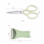 Set foarfeca pentru bucatarie Flippy, curatator legume tip suport, multifunctional, spargator nuci, material ABS si otel inoxidabil, maner ergonomic, 16.8 x 7.8 x 1 cm, verde - imagine 3