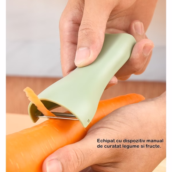 Set foarfeca pentru bucatarie Flippy, curatator legume tip suport, multifunctional, spargator nuci, material ABS si otel inoxidabil, maner ergonomic, 16.8 x 7.8 x 1 cm, verde - imagine 5