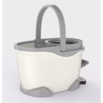 Set Galeata cu Pedala si Mop Rotativ 360°, Flippy, Cu Actiune Centrifuga x4, Pentru Uz Casnic, Maner din Otel Inoxidabil Telescopic, 2 Capte din Bumbac, 46x30x28 cm, Alb Ivoir - imagine 8