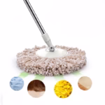 Set Galeata si Mop Rotativ 360°, Flippy, Cu Dubla Actiune Centrifuga, Pentru Uz Casnic, Maner din Otel Inoxidabil Telescopic, 2 Capte din Bumbac, 46x27x29 cm, Alb - imagine 10
