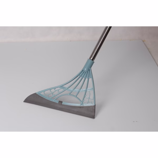 Set matura, faras cu coada si matura silicon, Flippy, Pentru uz casnic, Plastic/Otel, Albastru deschis, 90 x 72 x 100 cm - imagine 3