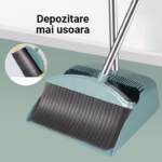 Set matura, faras cu coada si matura silicon, Flippy, Pentru uz casnic, Plastic/Otel, Albastru deschis, 90 x 72 x 100 cm - imagine 4