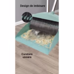 Set matura, faras cu coada si matura silicon, Flippy, Pentru uz casnic, Plastic/Otel, Albastru deschis, 90 x 72 x 100 cm - imagine 5