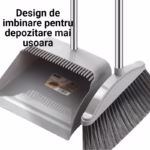 Set matura, faras cu coada si matura silicon, Flippy, Pentru uz casnic, Plastic/Otel, Gri, 90 x 72 x 100 cm - imagine 4