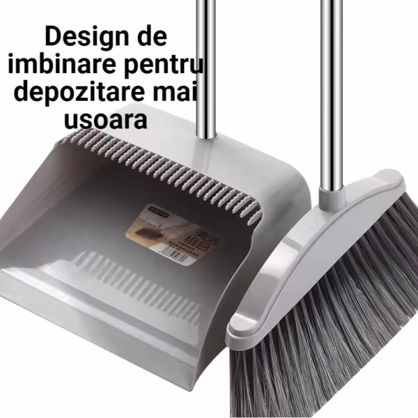 Set matura, faras cu coada si matura silicon, Flippy, Pentru uz casnic, Plastic/Otel, Gri, 90 x 72 x 100 cm - imagine 4