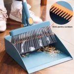 Set Matura si Faras cu Coada Flippy, cu Dinti de Pieptene pentru Curatare Matura, rotativ, pliabil, detasabil, Otel inoxidabil si Polipropilena, albastru - imagine 4