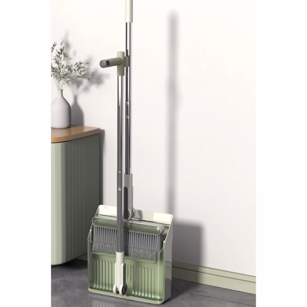 Set Matura si Faras cu Coada Flippy, cu Dinti de Pieptene pentru Curatare Matura, rotativ, pliabil, detasabil, Otel inoxidabil si Polipropilena, 99 x 30 cm Verde - imagine 2
