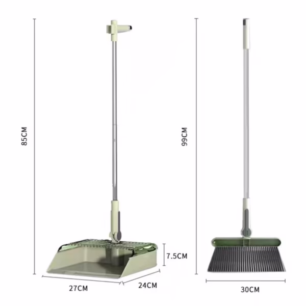Set Matura si Faras cu Coada Flippy, cu Dinti de Pieptene pentru Curatare Matura, rotativ, pliabil, detasabil, Otel inoxidabil si Polipropilena, 99 x 30 cm Verde - imagine 3