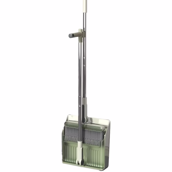 Set Matura si Faras cu Coada Flippy, cu Dinti de Pieptene pentru Curatare Matura, rotativ, pliabil, detasabil, Otel inoxidabil si Polipropilena, 99 x 30 cm Verde - imagine 1
