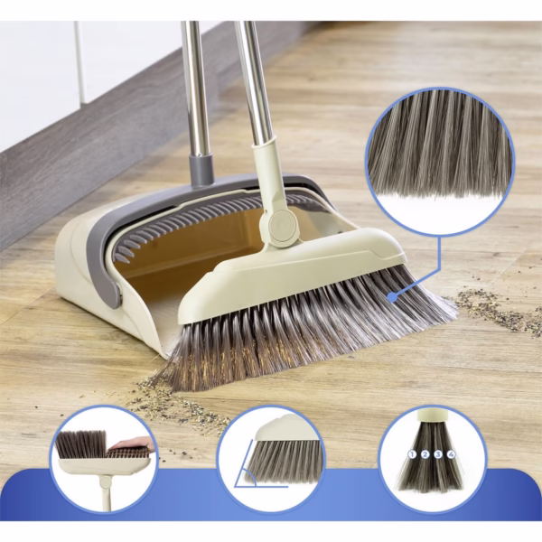 Set matura si faras cu coada, Flippy, Pentru uz casnic, Plastic/Otel, Maro/Bej, Depozitare verticala, 26x25.5x83 cm - imagine 5