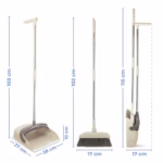 Set matura si faras cu coada, Flippy, Pentru uz casnic, Plastic/Otel, Maro/Bej, Depozitare verticala, 26x25.5x83 cm - imagine 6