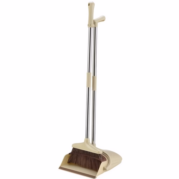 Set matura si faras cu coada, Flippy, Pentru uz casnic, Plastic/Otel, Maro/Bej, Depozitare verticala, 26x25.5x83 cm - imagine 1