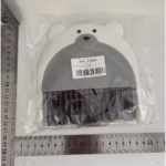 Set Matura si Faras, Flippy, Pentru Birou, din PP, Model Ursulet, 23.5 x 18 cm, Gri - imagine 2
