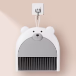 Set Matura si Faras, Flippy, Pentru Birou, din PP, Model Ursulet, 23.5 x 18 cm, Gri - imagine 3