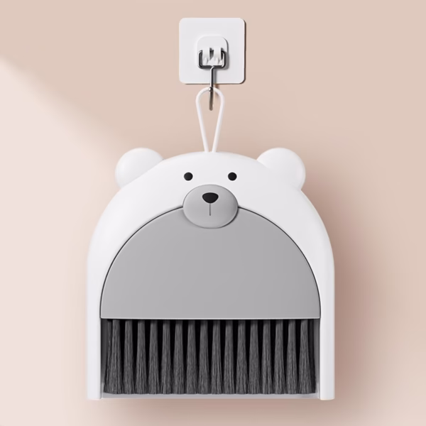 Set Matura si Faras, Flippy, Pentru Birou, din PP, Model Ursulet, 23.5 x 18 cm, Gri - imagine 3