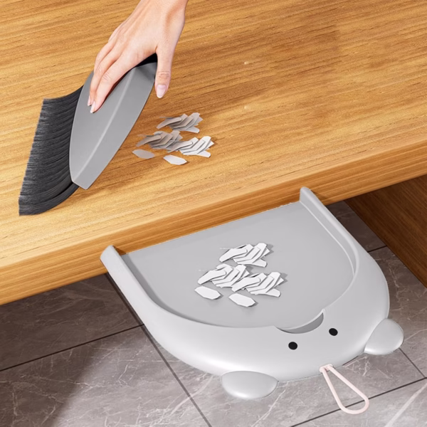 Set Matura si Faras, Flippy, Pentru Birou, din PP, Model Ursulet, 23.5 x 18 cm, Gri - imagine 7