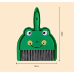 Set Mini Matura si Faras, Flippy, LITTLE CLEANER, Uz Casnic, pentru Birou, Bucatarie, Casa, Model Broscuta, 23 x 18 cm, Verde - imagine 3