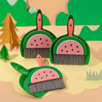 Set Mini Matura si Faras, Flippy, LITTLE CLEANER, Uz Casnic, pentru Birou, Bucatarie, Casa, Model Pepene Verde, 23 x 18 cm Roz-Verde - imagine 2